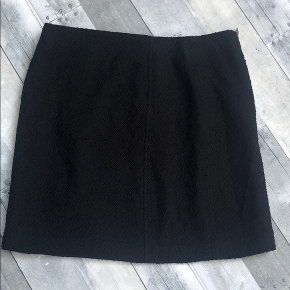 LOFT Double Zipper Black A-Line Skirt - Picture 5 of 6
